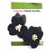 Belagio Colorfast Floral Accents, 2" x 2.50" Wide, Velvet Flowers and Leaves, 2 Piece Pack, Black